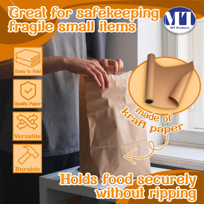MT Products Brown Paper Bags 8 lbs. - Disposable Paper Lunch Bags Perfect for Shopping - Pack of 100 - Image 4